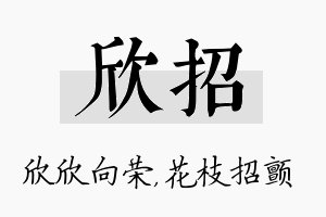 欣招名字的寓意及含义