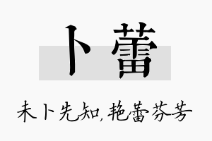 卜蕾名字的寓意及含义