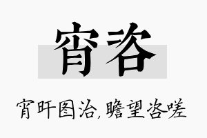 宵咨名字的寓意及含义