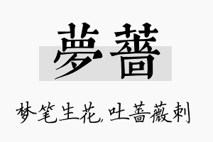 梦蔷名字的寓意及含义