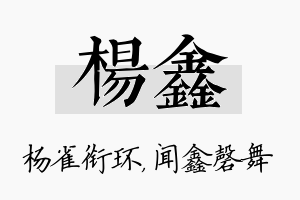 杨鑫名字的寓意及含义