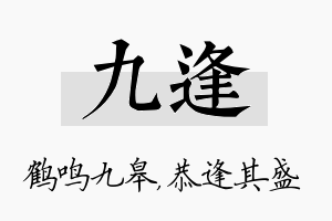 九逢名字的寓意及含义