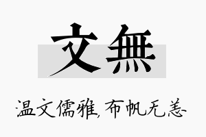 文无名字的寓意及含义