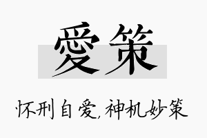 爱策名字的寓意及含义