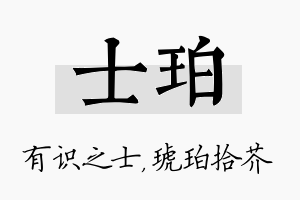 士珀名字的寓意及含义