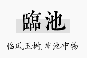 临池名字的寓意及含义