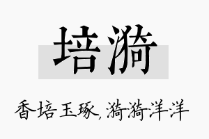 培漪名字的寓意及含义