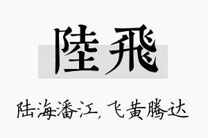 陆飞名字的寓意及含义