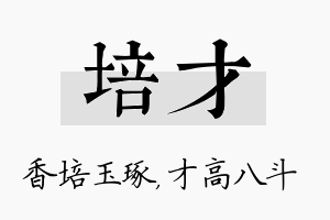 培才名字的寓意及含义