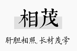 相茂名字的寓意及含义