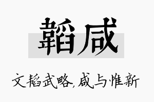 韬咸名字的寓意及含义