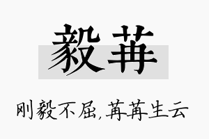 毅苒名字的寓意及含义