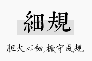 细规名字的寓意及含义