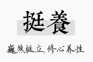 挺养名字的寓意及含义