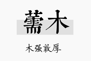 薷木名字的寓意及含义