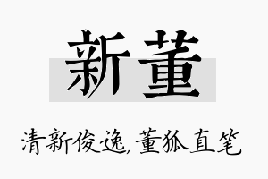 新董名字的寓意及含义