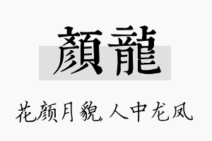 颜龙名字的寓意及含义