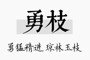 勇枝名字的寓意及含义