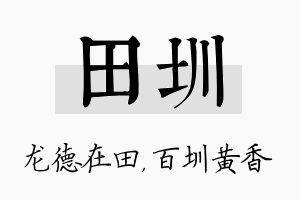 田圳名字的寓意及含义