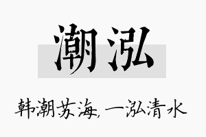 潮泓名字的寓意及含义