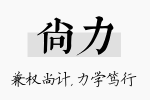 尚力名字的寓意及含义