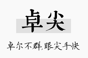 卓尖名字的寓意及含义