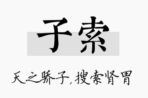 子索名字的寓意及含义