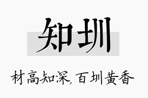 知圳名字的寓意及含义