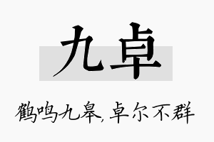 九卓名字的寓意及含义