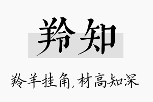 羚知名字的寓意及含义