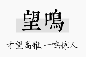 望鸣名字的寓意及含义