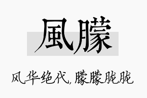 风朦名字的寓意及含义