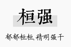 桓强名字的寓意及含义