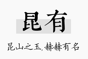 昆有名字的寓意及含义