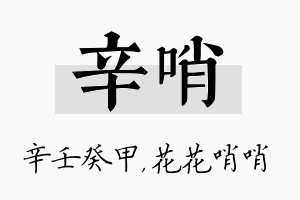 辛哨名字的寓意及含义