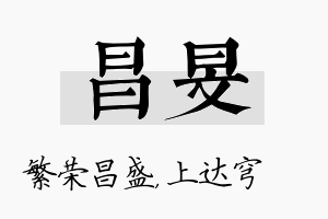 昌旻名字的寓意及含义