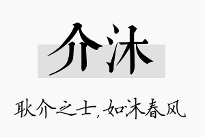 介沐名字的寓意及含义