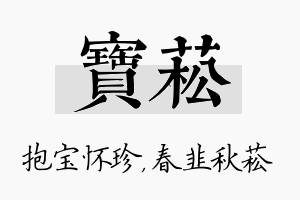 宝菘名字的寓意及含义