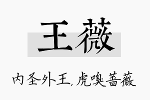 王薇名字的寓意及含义