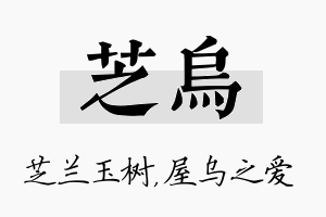 芝乌名字的寓意及含义