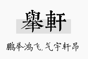 举轩名字的寓意及含义