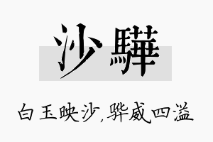 沙骅名字的寓意及含义