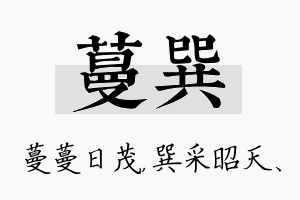 蔓巽名字的寓意及含义