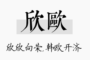 欣欧名字的寓意及含义