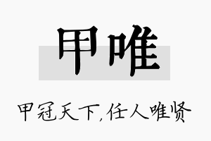 甲唯名字的寓意及含义