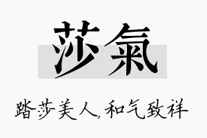 莎气名字的寓意及含义