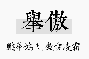 举傲名字的寓意及含义