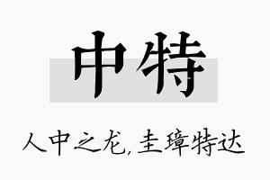 中特名字的寓意及含义