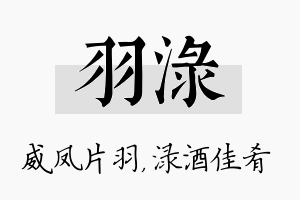 羽渌名字的寓意及含义