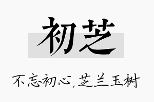 初芝名字的寓意及含义